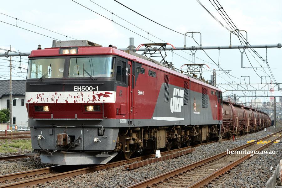 ｅｈ５００ １の白帯が再塗装される 臨zawa混合列車